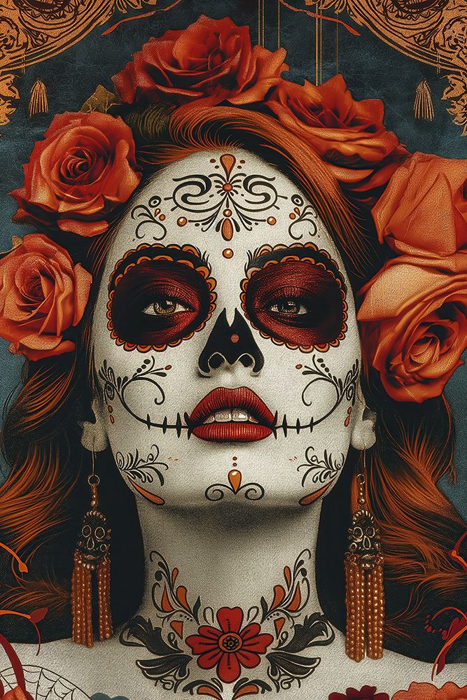 Close-up of womans head with makeup